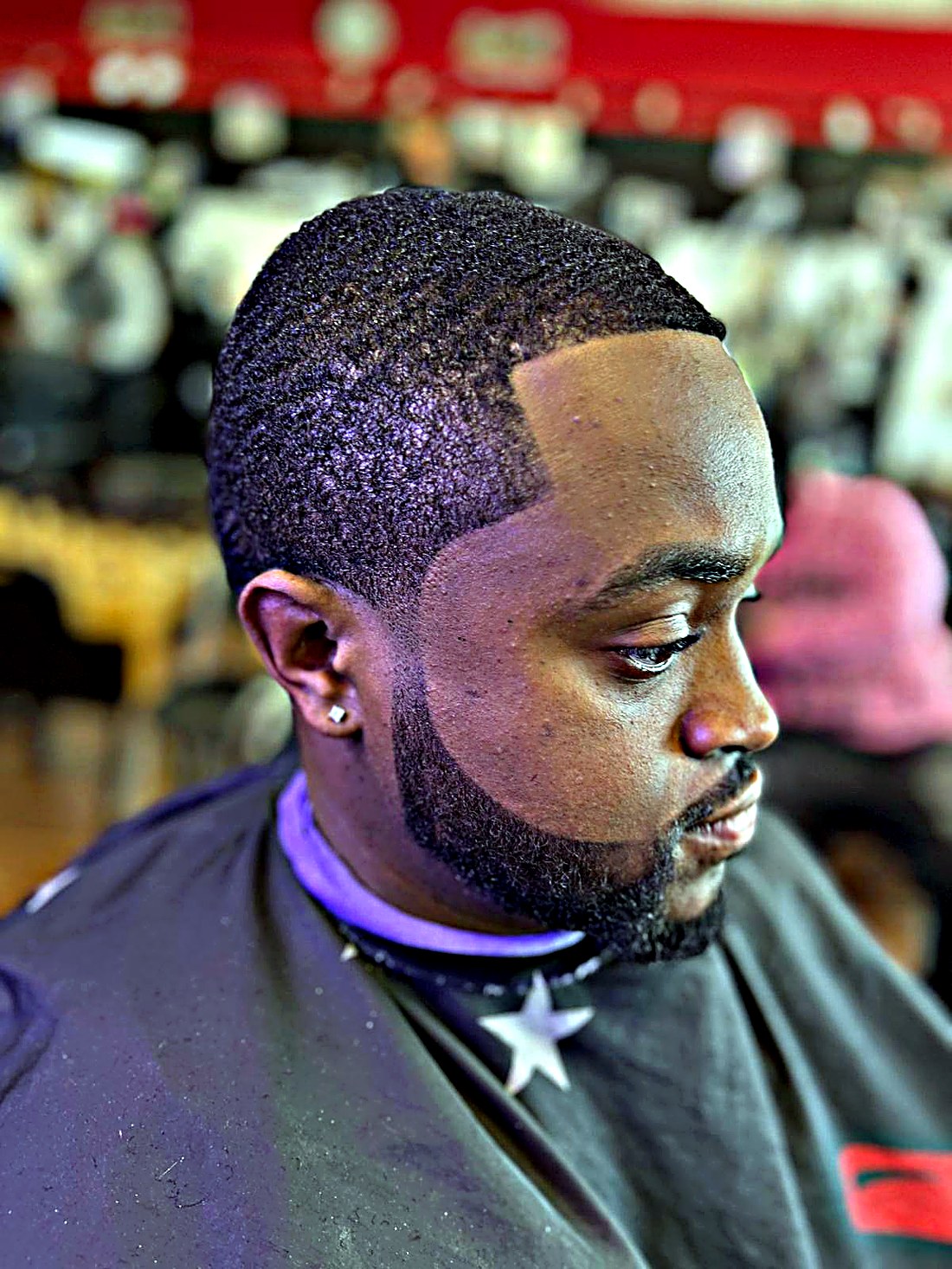 Low fade with full beard blend